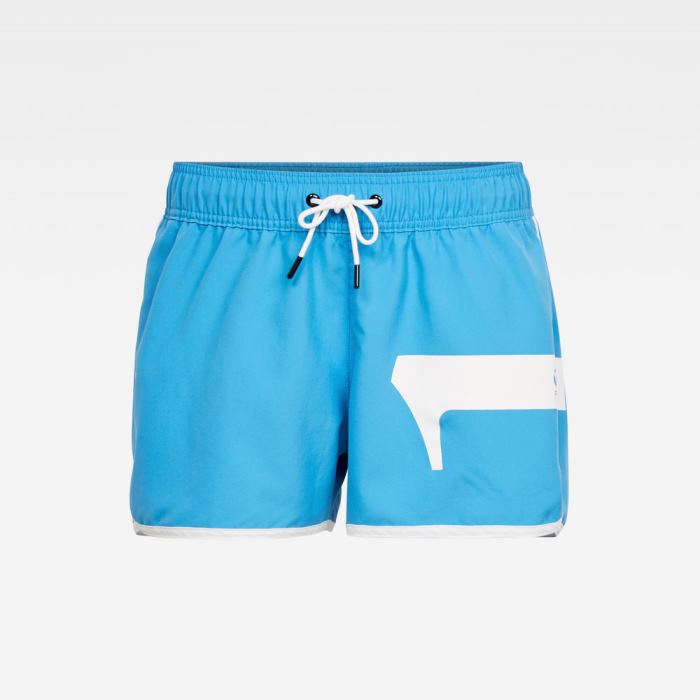 Férfi G-Star Dend Swim Shorts Kék Fehér Magyarország | Q88E0PL