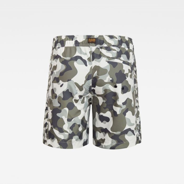 Férfi G-Star Dirik Side Panel Allover Swim Shorts Szürke Camo Magyarország | 4JK33I7