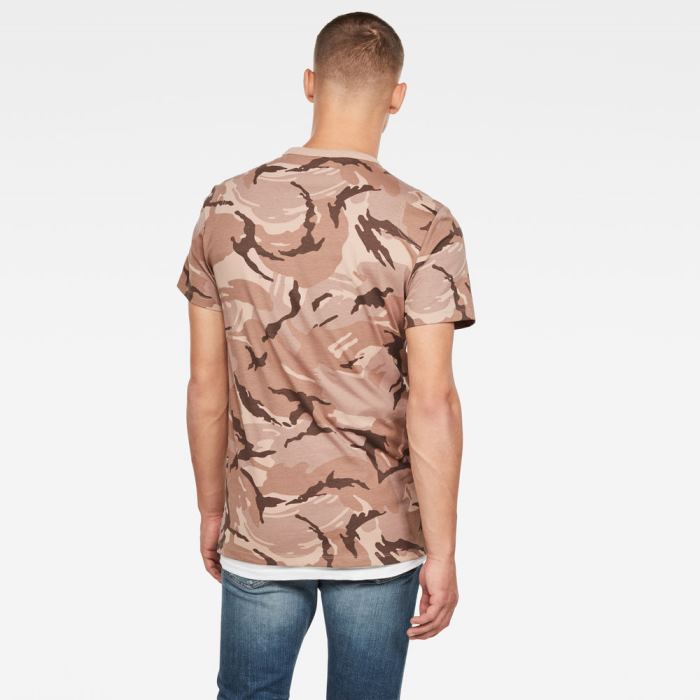 Férfi G-Star Gsraw Camo Póló Csokoládé Camo Magyarország | Y5CZ2DL