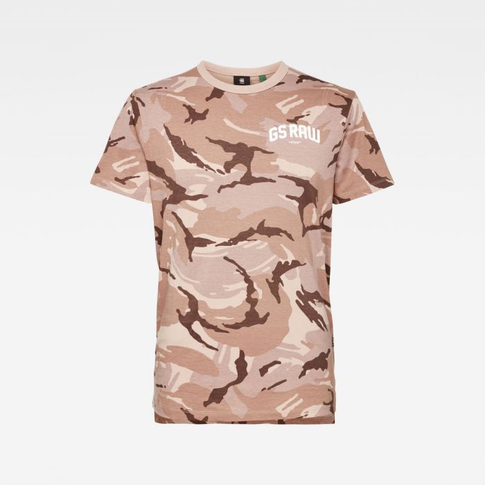 Férfi G-Star Gsraw Camo Póló Csokoládé Camo Magyarország | Y5CZ2DL