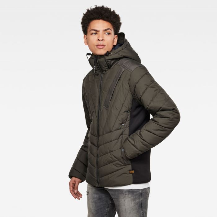 Férfi G-Star Motac Zip Puffer Jacket Kabát Mélyolivazöld Magyarország | 0AJXDC2