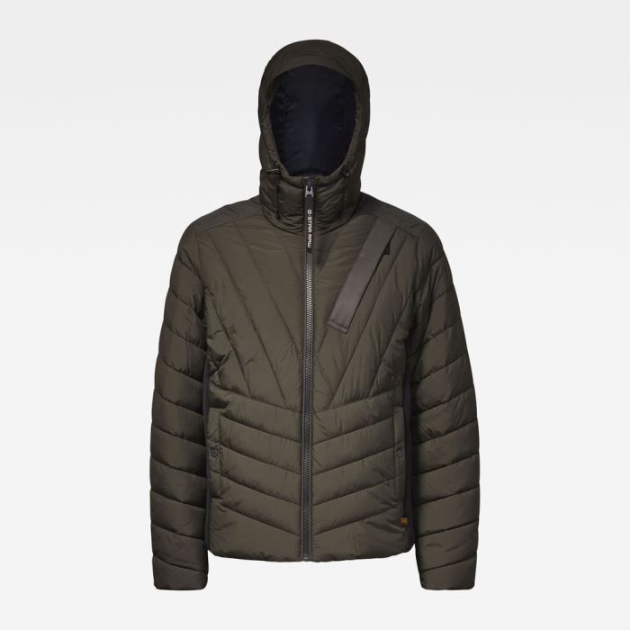 Férfi G-Star Motac Zip Puffer Jacket Kabát Mélyolivazöld Magyarország | 0AJXDC2