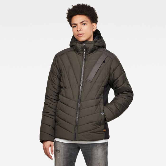 Férfi G-Star Motac Zip Puffer Jacket Kabát Mélyolivazöld Magyarország | 0AJXDC2