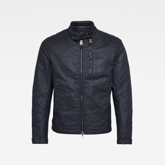 Férfi G-Star Motoros Denim Jacket Sötétkék Magyarország | 272GA1Q