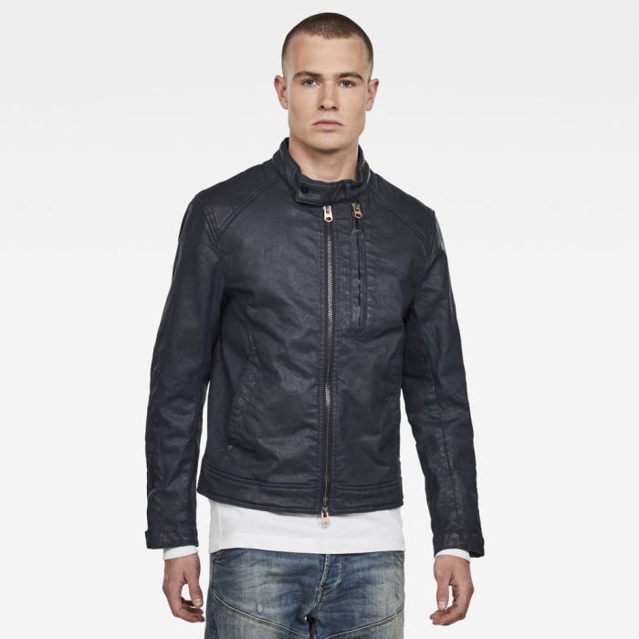 Férfi G-Star Motoros Denim Jacket Sötétkék Magyarország | 272GA1Q