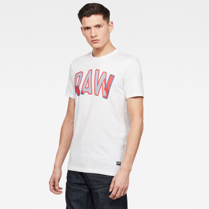 Férfi G-Star Multi Layer Raw Gr Slim Póló Fehér Magyarország | CD856QZ