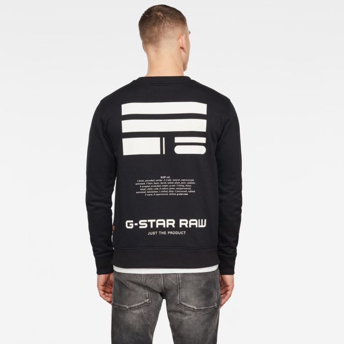 Férfi G-Star Raw Definition Pulóverek Sötétfekete Magyarország | E6IGXGD