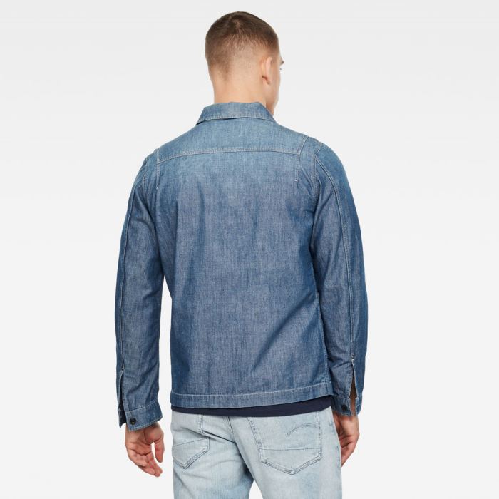 Férfi G-Star Scutar Denim Overshirt Sötétkék Magyarország | 0SPST8R