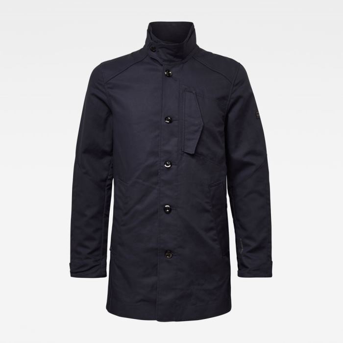 Férfi G-Star Scutar Half Bélelt Trench Coats Kabát Kék Magyarország | 8VT3ZFH