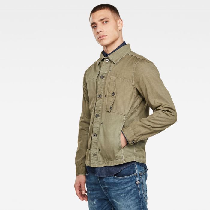 Férfi G-Star Scutar Shirt Jacket Kabát Sötétzöld Magyarország | 8XH39WC