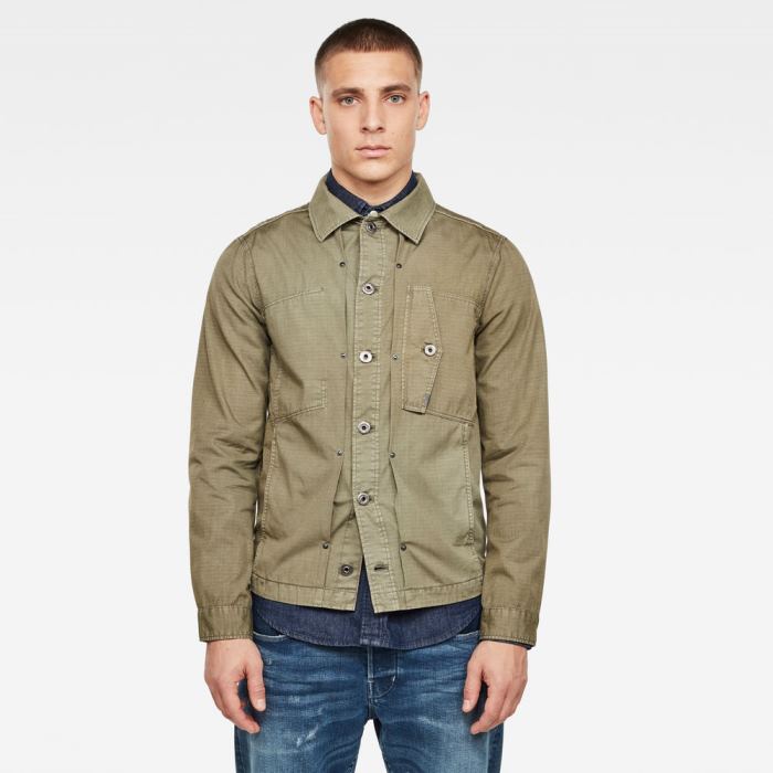 Férfi G-Star Scutar Shirt Jacket Kabát Sötétzöld Magyarország | 8XH39WC