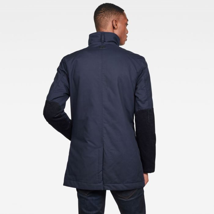 Férfi G-Star Scutar Utility Padded Trench Coats Kabát Kék Magyarország | 7HORBOK