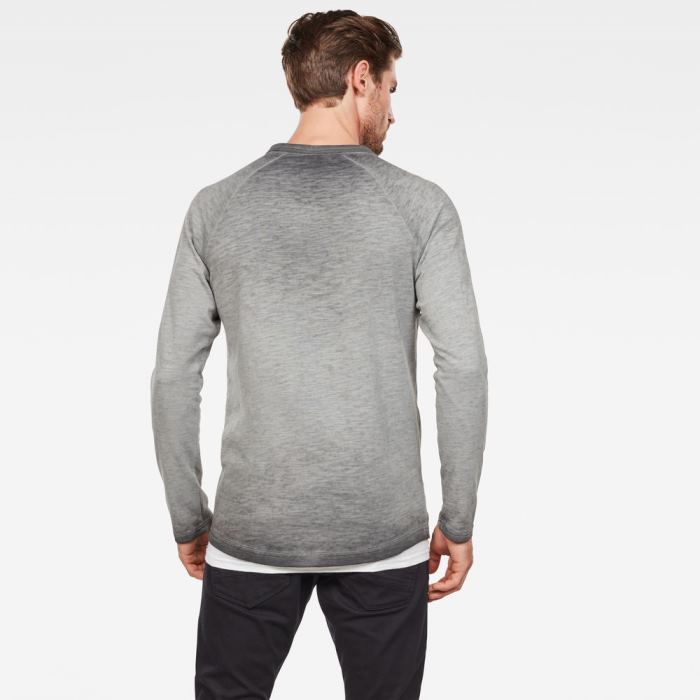 Férfi G-Star Valtoras Overdyed Raglan Póló Sötétfekete Magyarország | 6Z58JCA