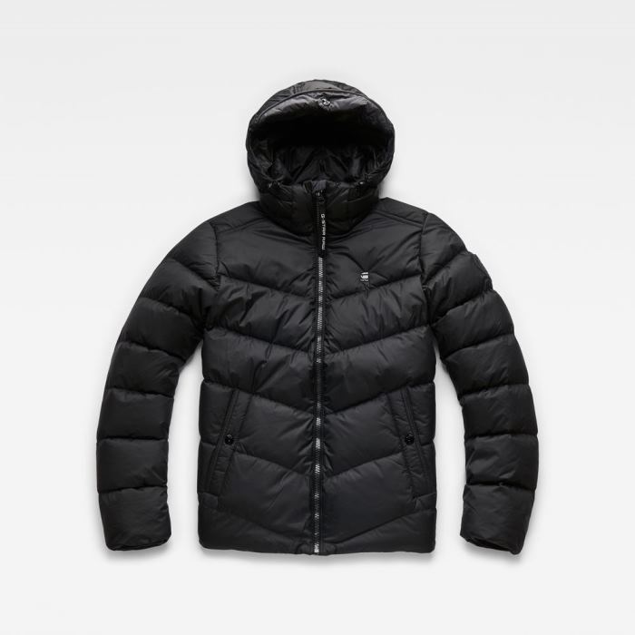 Férfi G-Star Whistler Down Puffer Jacket Kabát Sötétfekete Magyarország | 8J7MFUK