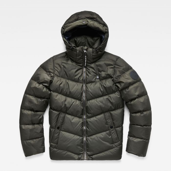 Férfi G-Star Whistler Down Puffer Jacket Kabát Mélyolivazöld Magyarország | BXUVKLS