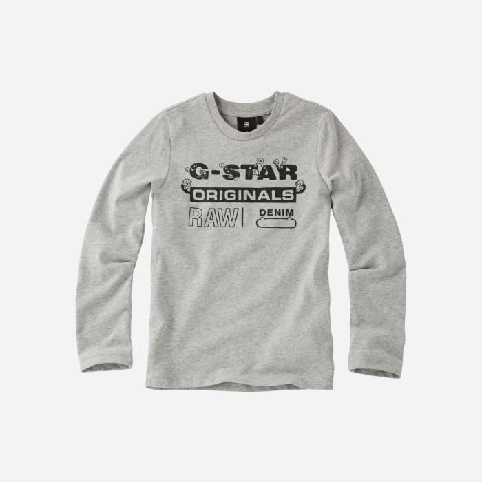 Gyerek G-Star Long Sleeves Póló Szürke Magyarország | AWSY2PV