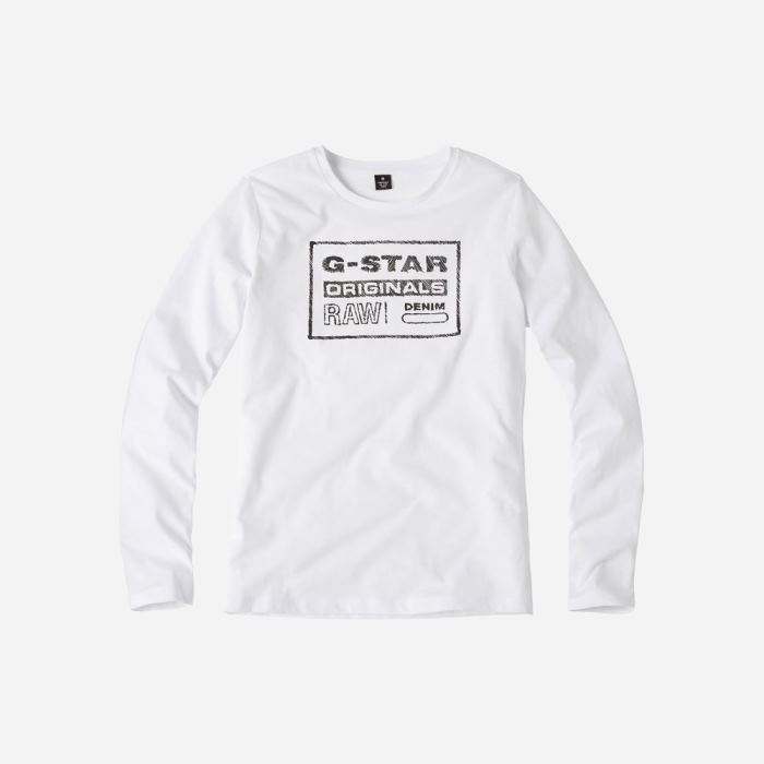 Gyerek G-Star Slim Fit Póló Fehér Magyarország | D2AVMHJ