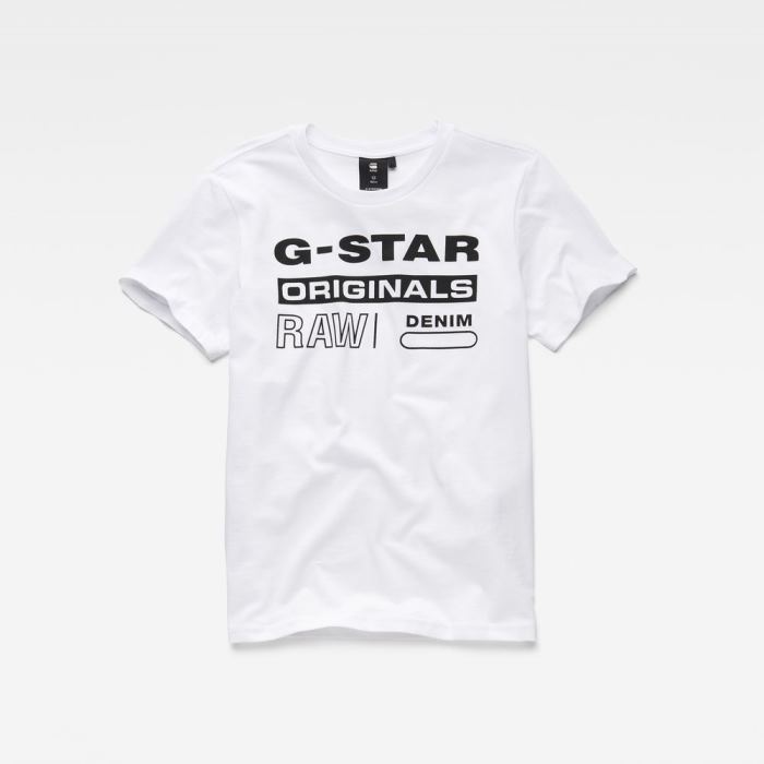 Gyerek G-Star Straight Fit Póló Fehér Magyarország | 6KVCMDX