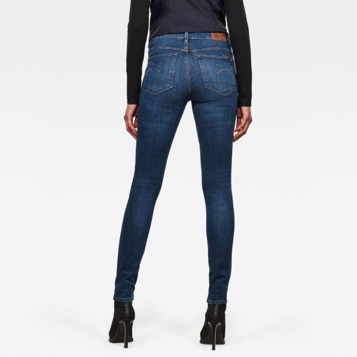 G-Star Raw Jeans - G-Star 3301 High Derekú Skinny Farmer Nadrág Kék Magyarország | H7E0MEI