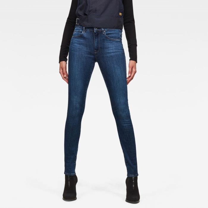 G-Star Raw Jeans - G-Star 3301 High Derekú Skinny Farmer Nadrág Kék Magyarország | H7E0MEI