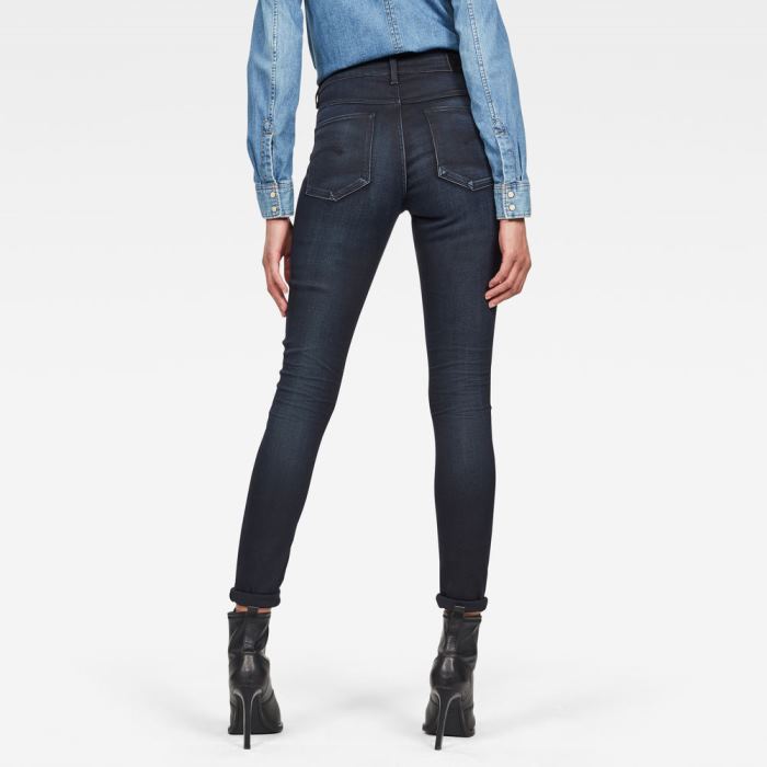 G-Star Raw Jeans - G-Star 3301 High Derekú Skinny Farmer Nadrág Obszidián Magyarország | LFYDY7V