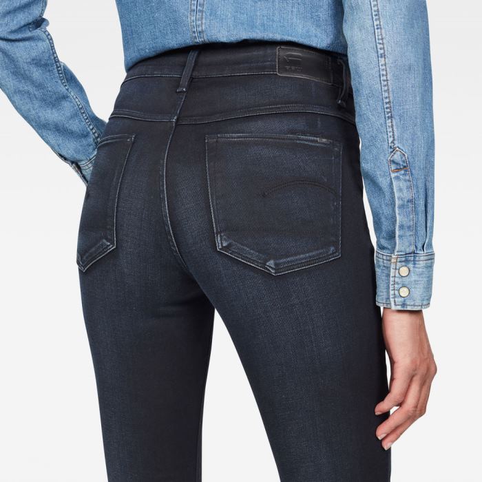 G-Star Raw Jeans - G-Star 3301 High Derekú Skinny Farmer Nadrág Obszidián Magyarország | LFYDY7V