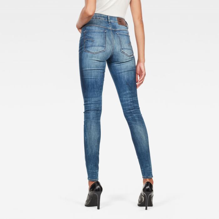 G-Star Raw Jeans - G-Star 3301 High Derekú Skinny Farmer Nadrág Sötétkék Magyarország | YJYXR5I