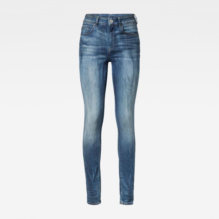 G-Star Raw Jeans - G-Star 3301 High Derekú Skinny Farmer Nadrág Sötétkék Magyarország | YJYXR5I