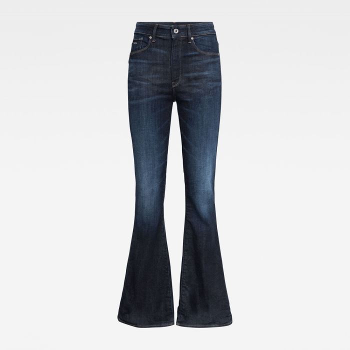 G-Star Raw Jeans - G-Star 3301 High Flare Farmer Nadrág Mélykék Magyarország | 48GA131