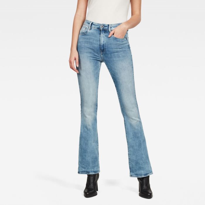 G-Star Raw Jeans - G-Star 3301 High Flare Farmer Nadrág Kék Magyarország | 4V5AZNL