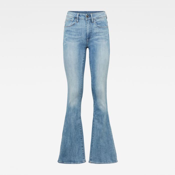 G-Star Raw Jeans - G-Star 3301 High Flare Farmer Nadrág Világos Kék Magyarország | R31N3Y9