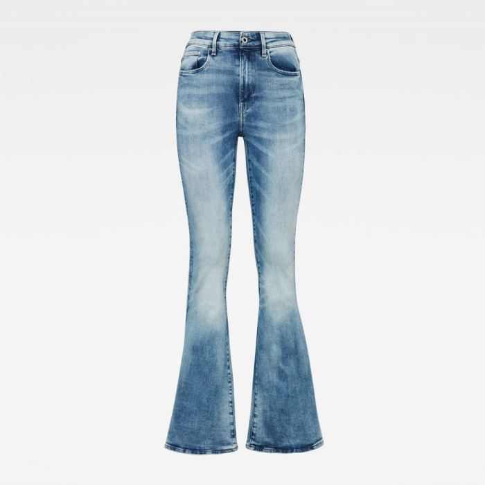 G-Star Raw Jeans - G-Star 3301 High Flare Farmer Nadrág Kék Magyarország | Y4UWEJK