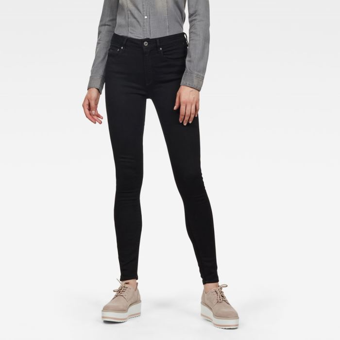 G-Star Raw Jeans - G-Star 3301 High Skinny Farmer Nadrág Fekete Magyarország | 6NSTMPU