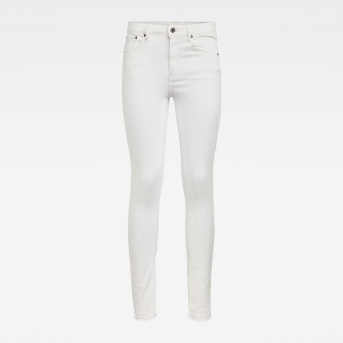 G-Star Raw Jeans - G-Star 3301 High Skinny Ripped Edge Ankle Farmer Nadrág Fehér Magyarország | 75C7TLO