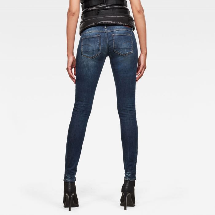 G-Star Raw Jeans - G-Star 3301 Low Derekú Skinny Farmer Nadrág Obszidián Magyarország | T9B0LK4