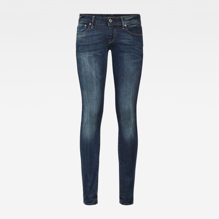 G-Star Raw Jeans - G-Star 3301 Low Derekú Skinny Farmer Nadrág Obszidián Magyarország | T9B0LK4