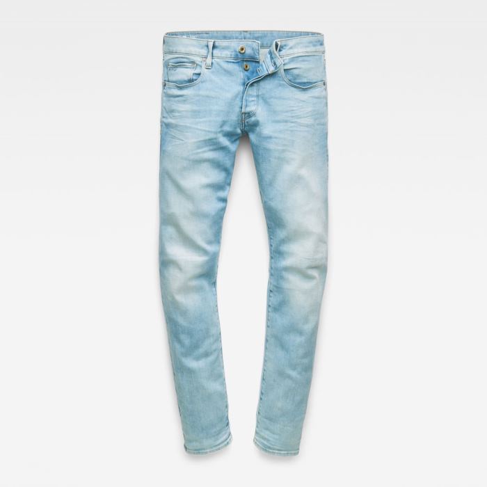 G-Star Raw Jeans - G-Star 3301 Slim Farmer Nadrág Kék Fehér Magyarország | OZHSDDL