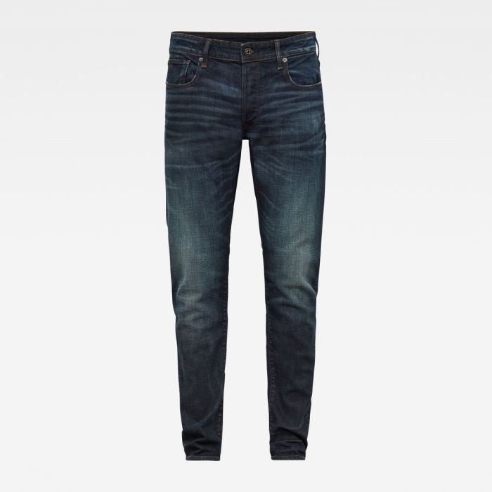 G-Star Raw Jeans - G-Star 3301 Slim Farmer Nadrág Sötétkék Fehér Magyarország | Q7CXJE8