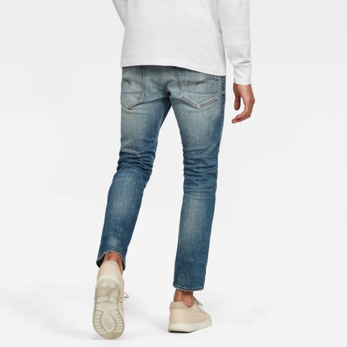 G-Star Raw Jeans - G-Star 3301 Straight Farmer Nadrág Kék Fehér Magyarország | 5Y8CH68