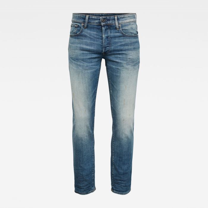 G-Star Raw Jeans - G-Star 3301 Straight Farmer Nadrág Kék Fehér Magyarország | 5Y8CH68