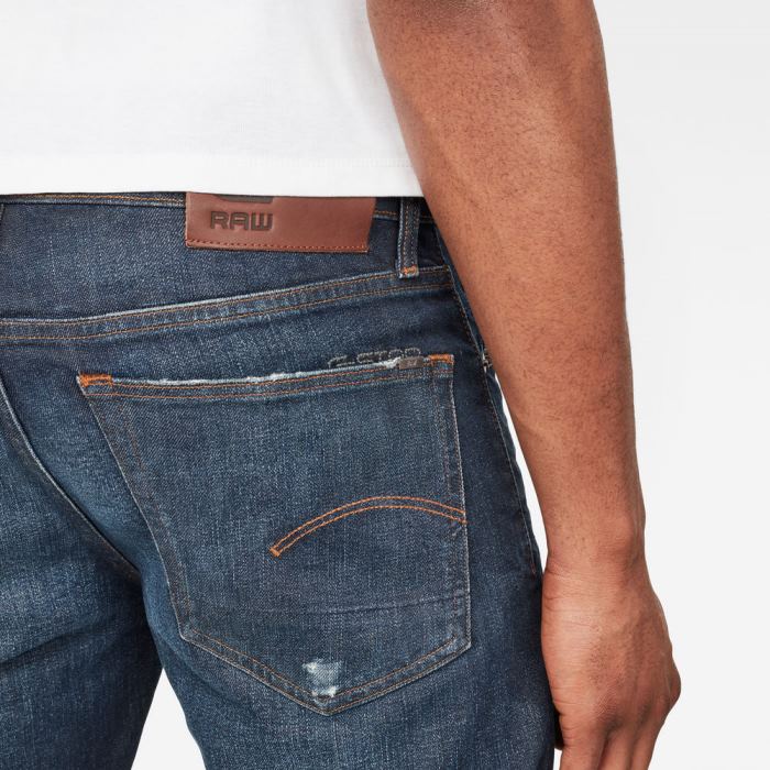 G-Star Raw Jeans - G-Star 3301 Straight Farmer Nadrág Sötétkék Fehér Magyarország | FHXO3YK