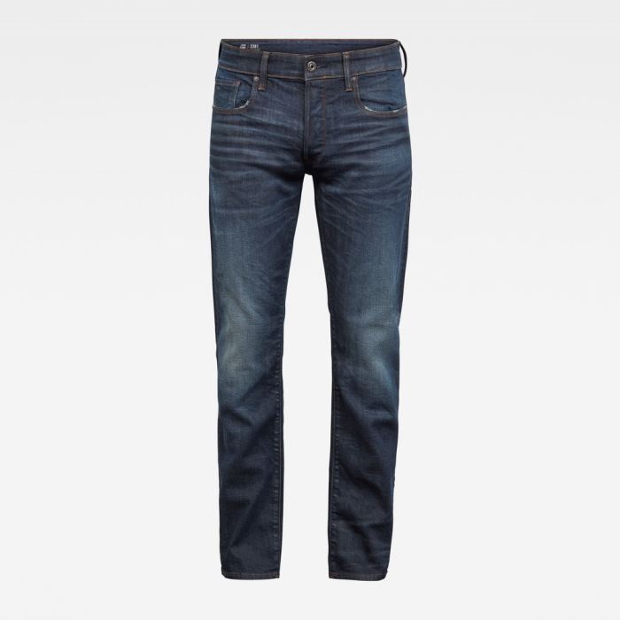 G-Star Raw Jeans - G-Star 3301 Straight Farmer Nadrág Sötétkék Fehér Magyarország | FHXO3YK