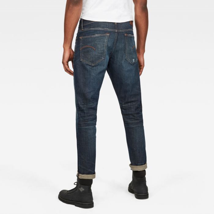 G-Star Raw Jeans - G-Star 3301 Straight Tapered Farmer Nadrág Sötétkék Fehér Magyarország | CTTLDF8