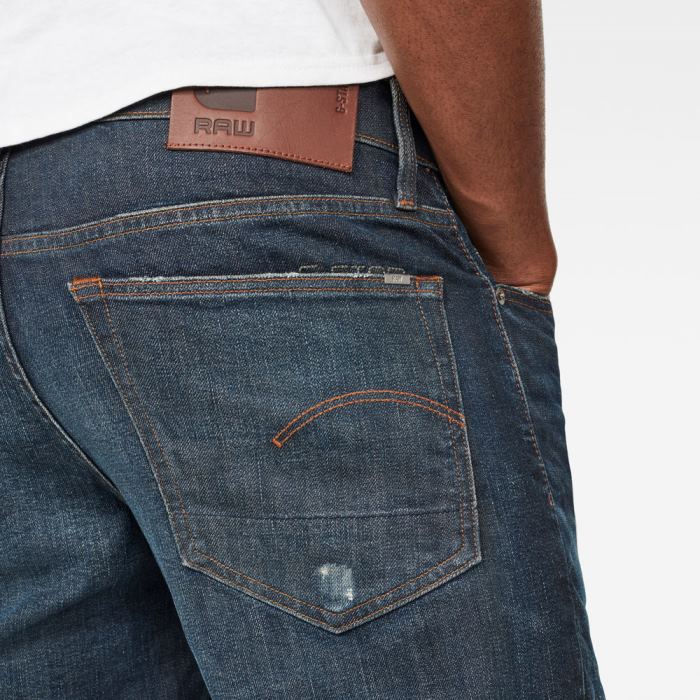 G-Star Raw Jeans - G-Star 3301 Straight Tapered Farmer Nadrág Sötétkék Fehér Magyarország | CTTLDF8