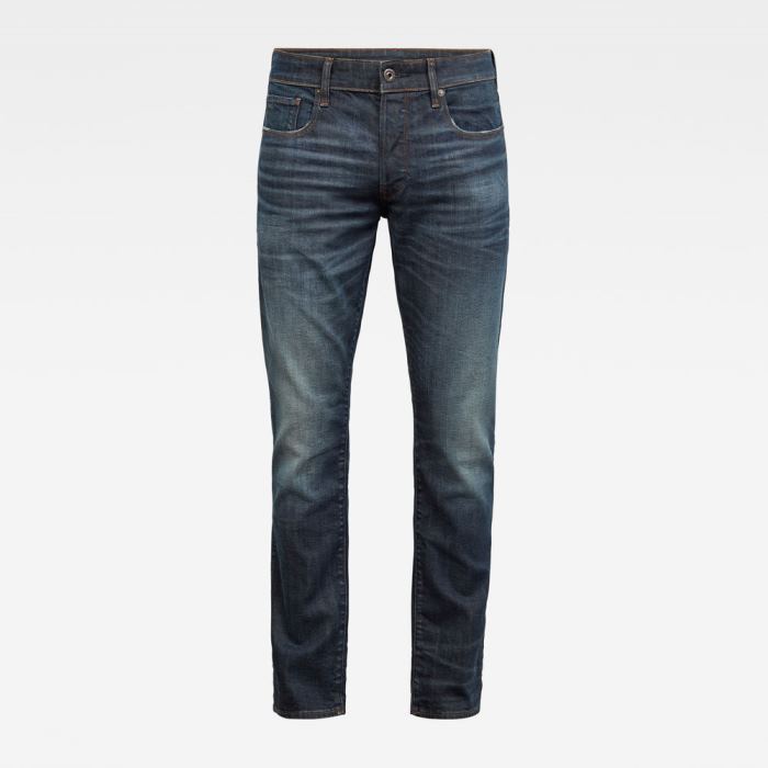 G-Star Raw Jeans - G-Star 3301 Straight Tapered Farmer Nadrág Sötétkék Fehér Magyarország | CTTLDF8