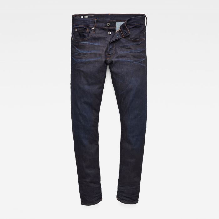 G-Star Raw Jeans - G-Star 3301 Straight Tapered Farmer Nadrág Obszidián Magyarország | OZBGQM0