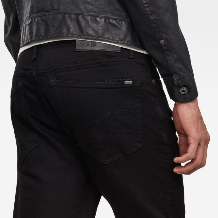 G-Star Raw Jeans - G-Star 3301 Straight Tapered Farmer Nadrág Fekete Magyarország | P1AXYFN