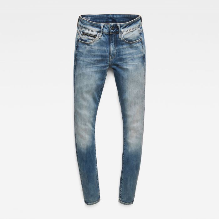 G-Star Raw Jeans - G-Star 3301 Studs Mid Skinny Farmer Nadrág Kék Magyarország | X24SK0X