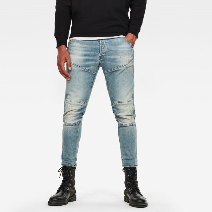 G-Star Raw Jeans - G-Star 5620 3d Slim Farmer Nadrág Kék Fehér Magyarország | V7YUV9S