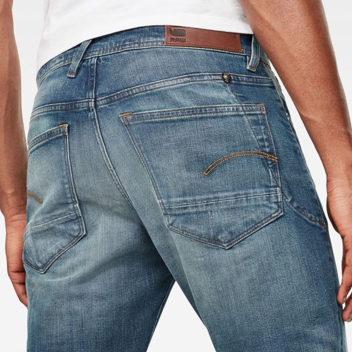 G-Star Raw Jeans - G-Star G-bleid Slim Farmer Nadrág Kék Fehér Magyarország | K791VD8